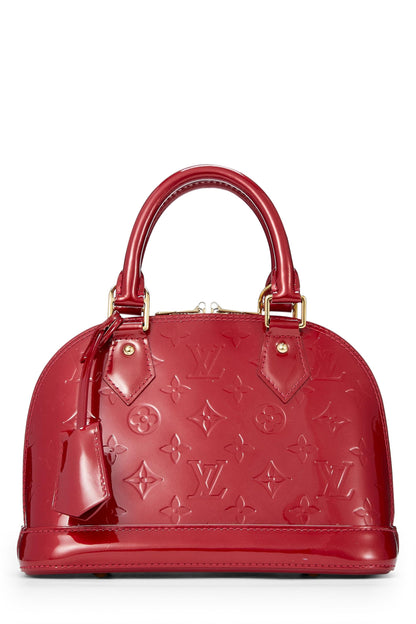 Louis Vuitton, Pre-Loved Cerise Monogram Vernis Alma BB, Rojo