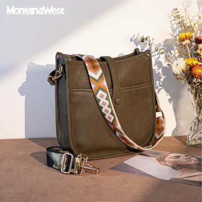 Montana West Bolso bandolera para mujer Bolsos y bolsos de moda Bolsos hobo con 2 correas de guitarra ajustables MWC-177DGN