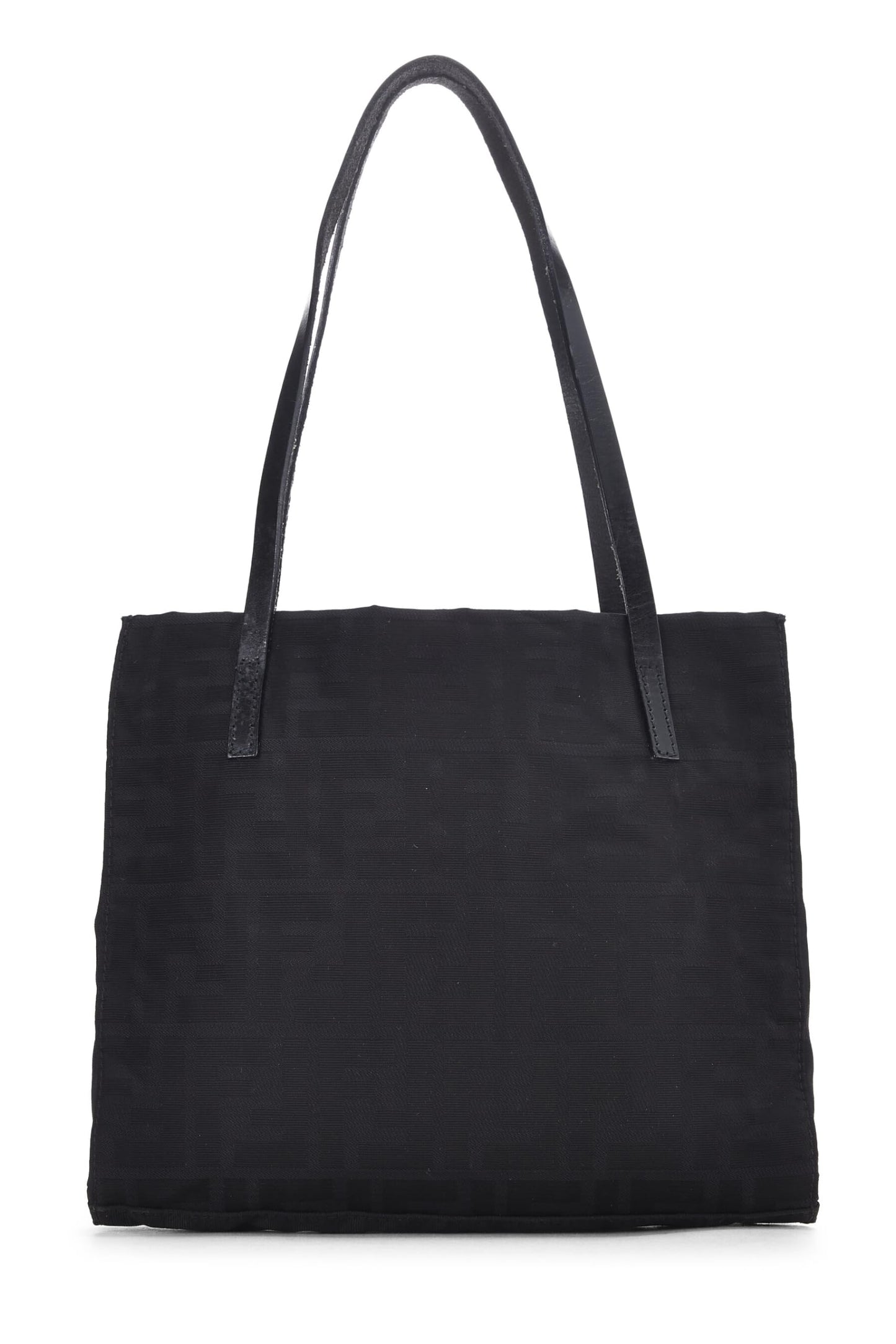 Fendi, sac fourre-tout en nylon noir Zucca, petit modèle, d'occasion, noir