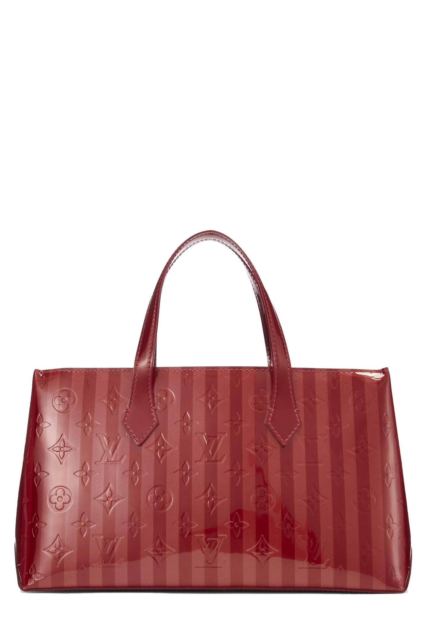 Louis Vuitton, Monograma rojo Pre-Loved Vernis Rayures Wilshire PM, Rojo