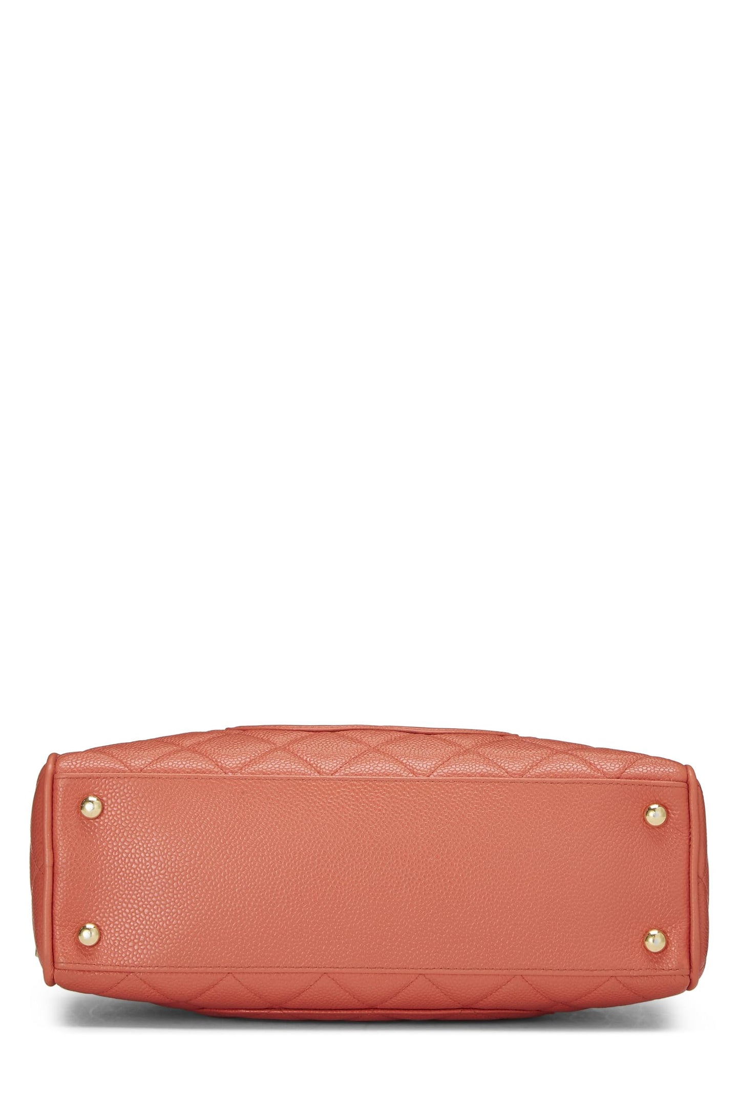 CHANEL, Pre-Loved Coral Quilted Caviar Bowler Mini, Orange