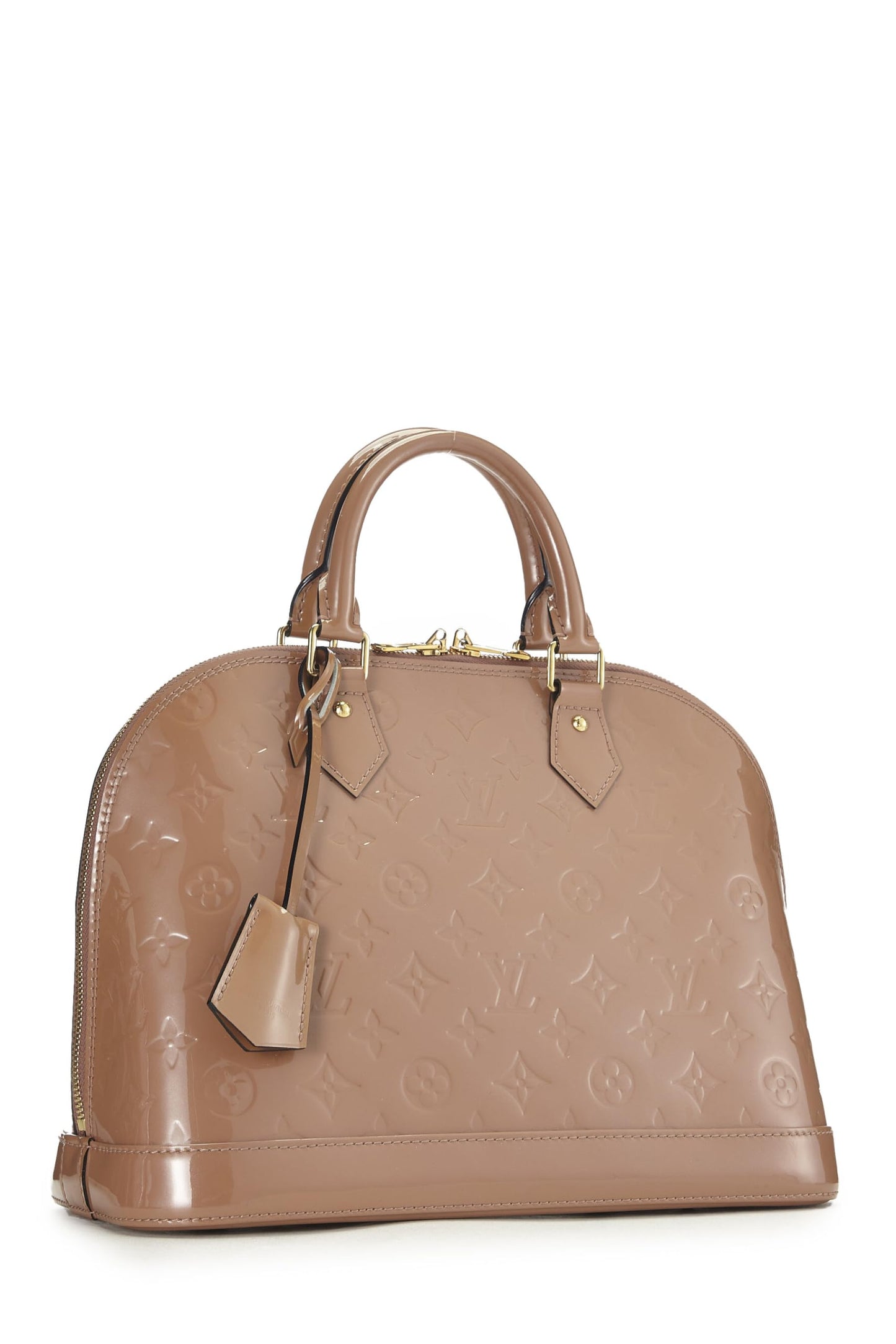 Louis Vuitton, Pre-Loved Rose Velours Monogram Vernis Alma PM NM, Beige