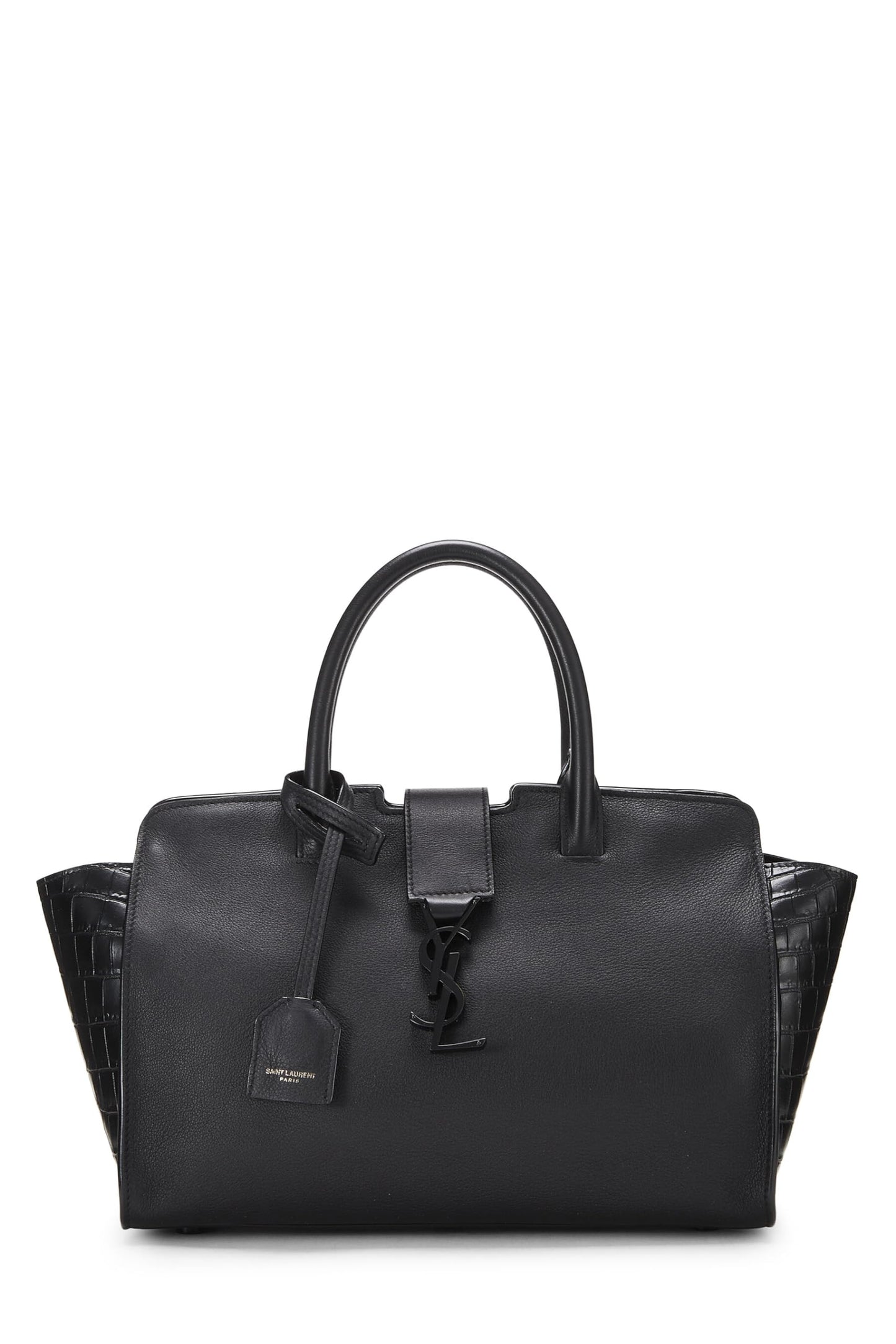 Yves Saint Laurent, Cabas Downtown Baby en cuir noir d'occasion, noir