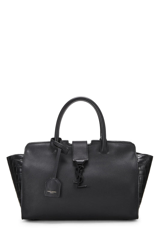 Yves Saint Laurent, Cabas Downtown Baby en cuir noir d'occasion, noir