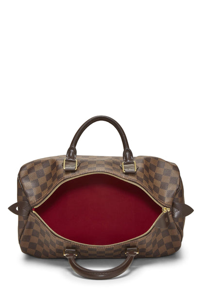 Louis Vuitton, Damier Ebene Speedy 35 d'occasion, marron