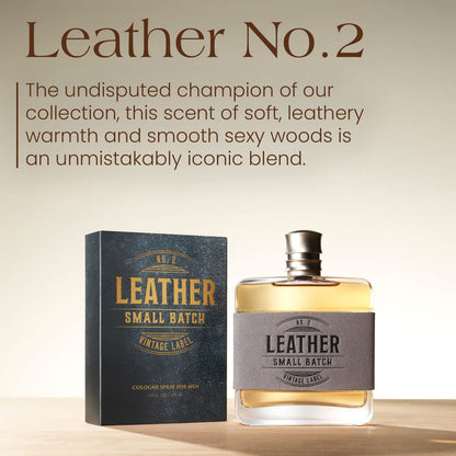 Tru Western Leather #2 Small Batch Men's Cologne, 3.4 fl oz (100 ml) - Confident, Sexy, Modern