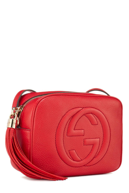 Gucci, Pre-Loved Red Grained Leather Soho Disco, Red