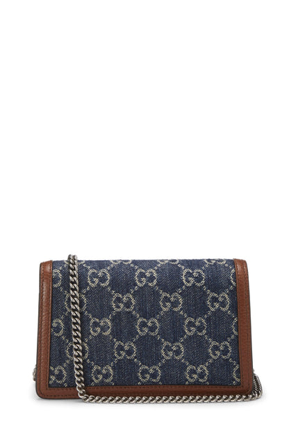 Gucci, Mini sac bandoulière Dionysus en denim bleu GG d'occasion, bleu