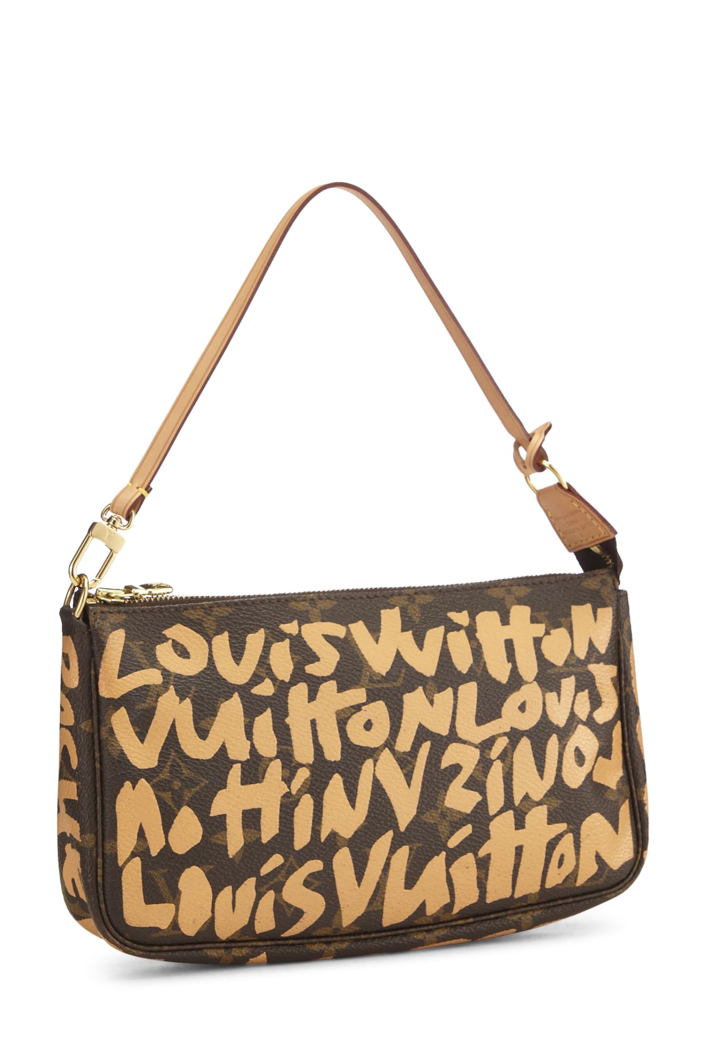 Louis Vuitton, Pre-Loved Stephen Sprouse x Louis Vuitton Beige Monogram Graffiti Pochette, Beige