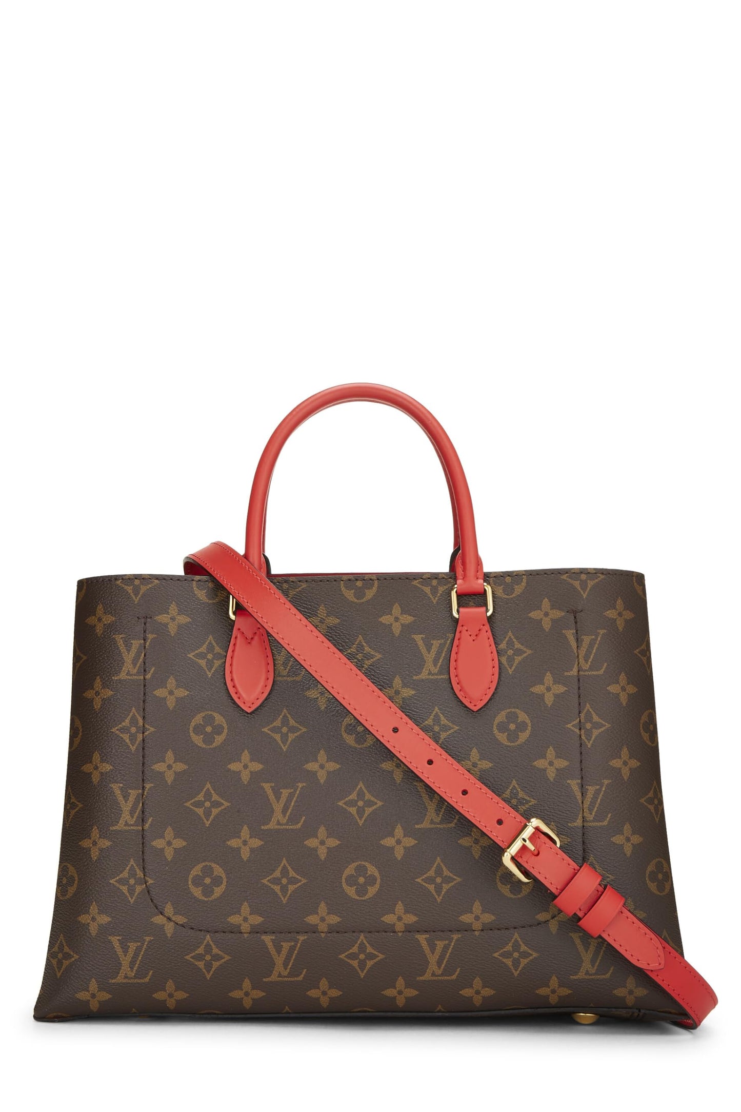 Louis Vuitton, sac fourre-tout à fleurs Monogram rouge d'occasion, rouge