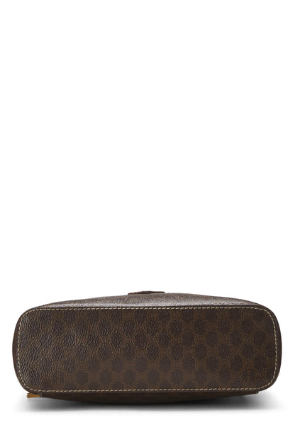 Céline, Pre-Loved Brown Coated Canvas Macadam Toiletry Bag, Brown