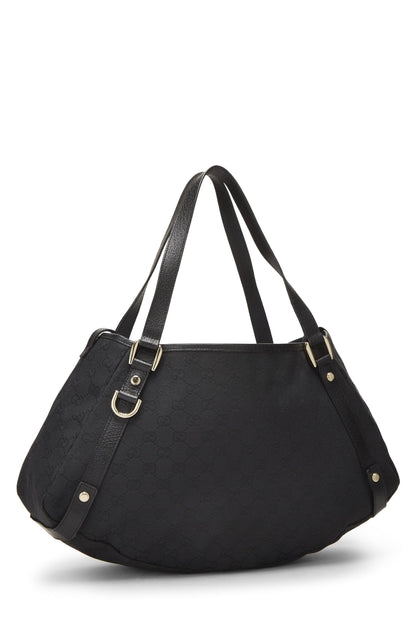 Gucci, sac fourre-tout Abbey en toile GG noir d'occasion, noir