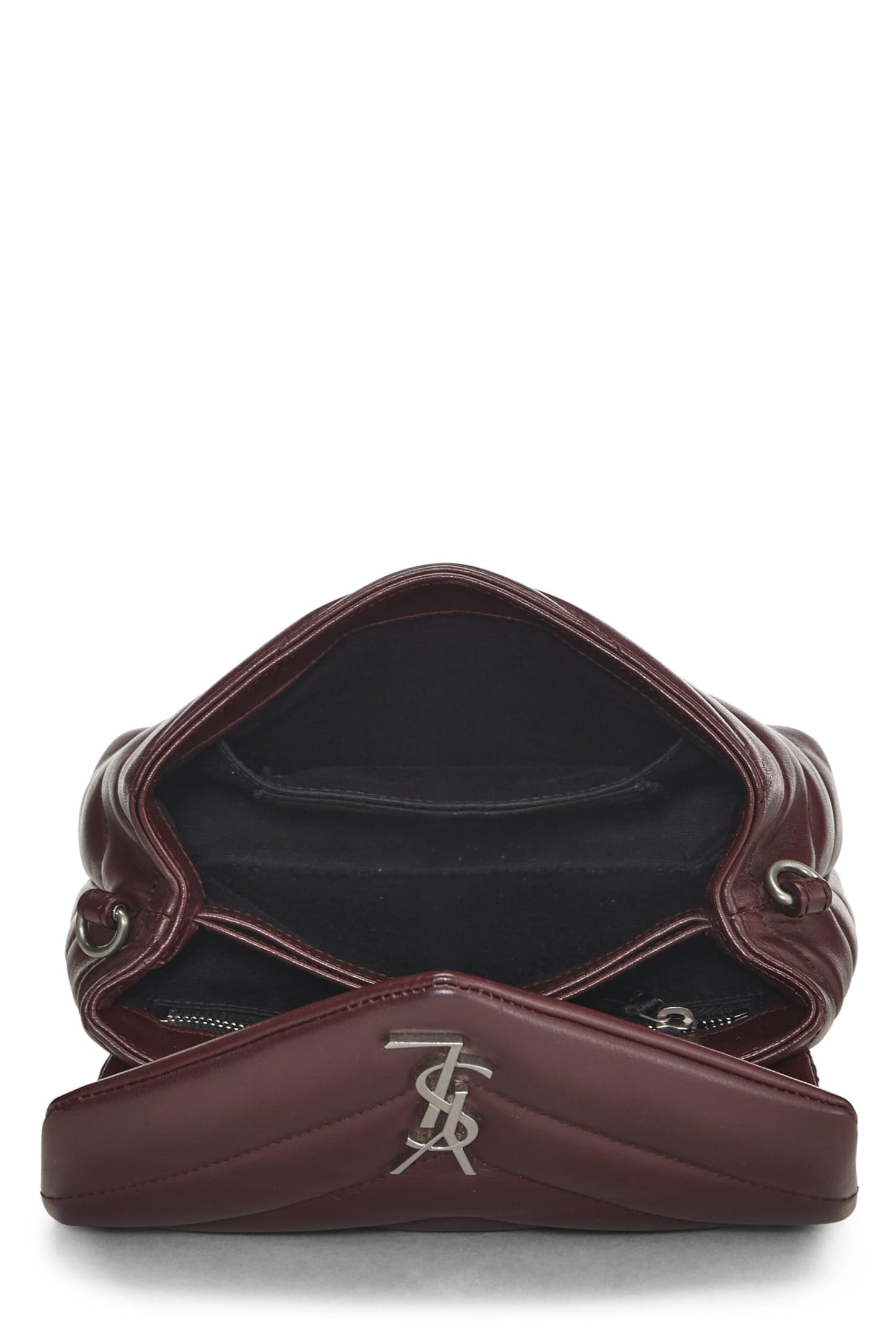 Yves Saint Laurent, Pre-Loved Burgundy Calfskin Monogram Loulou Toy, Burgundy