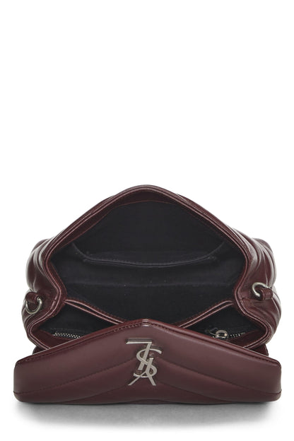 Yves Saint Laurent, Pre-Loved Burgundy Calfskin Monogram Loulou Toy, Burgundy