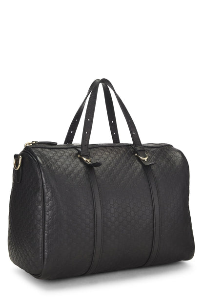 Gucci, sac Boston en cuir Microguccissima noir d'occasion, noir