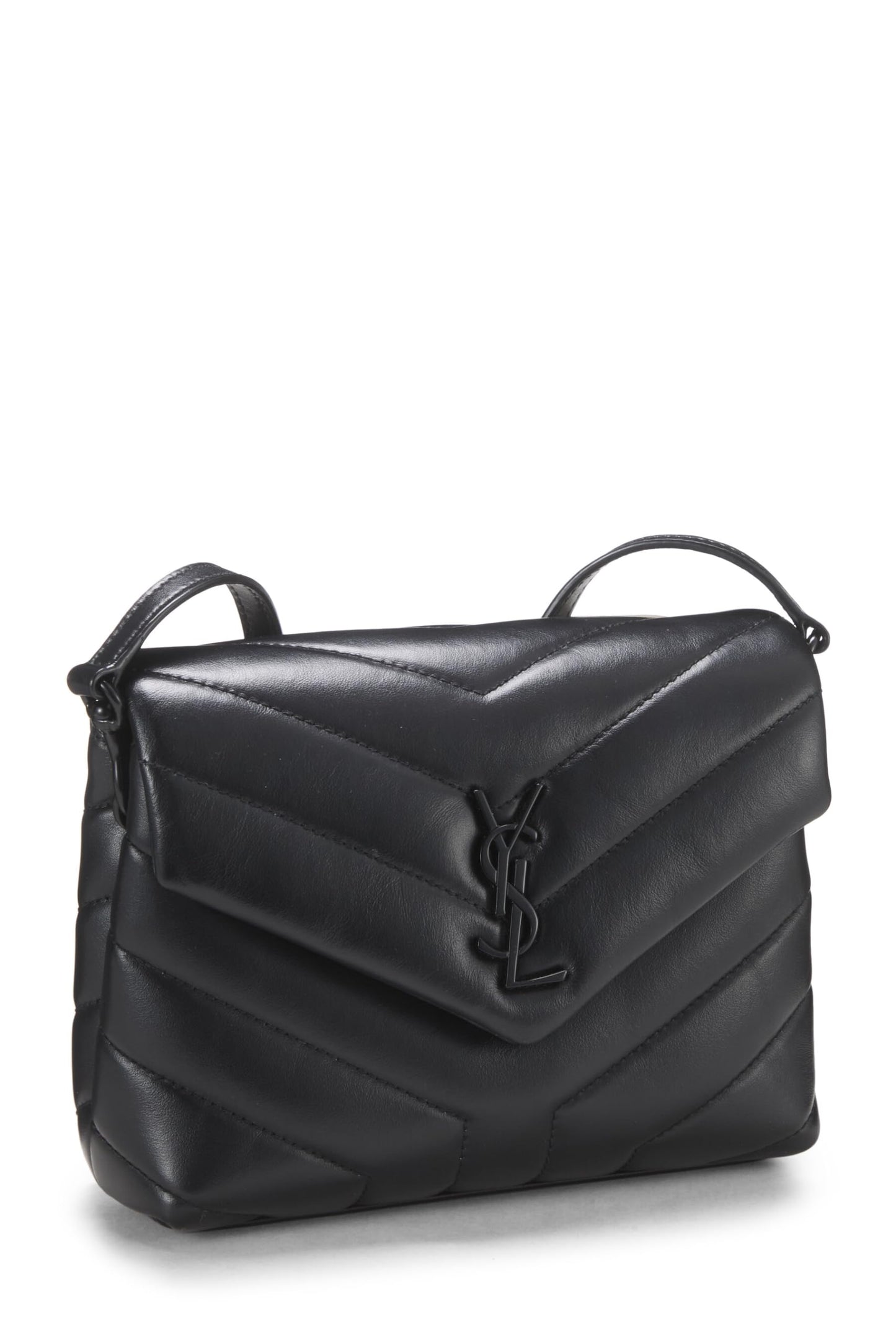 Yves Saint Laurent, Loulou Toy Monogram en cuir de veau noir d'occasion, noir