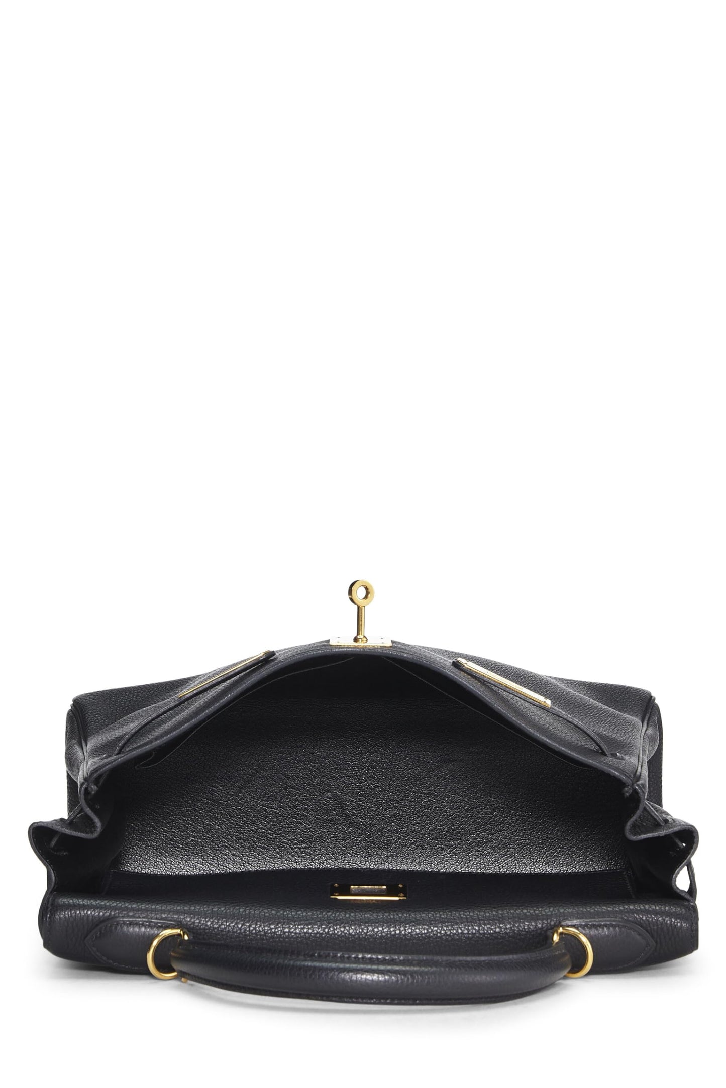 Hermès, Pre-Loved Black Togo Kelly Retourne 32, Black