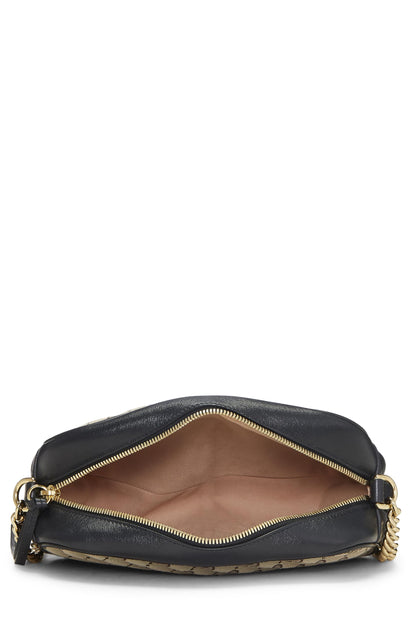 Bolso bandolera Gucci Marmont de lona GG original usado, pequeño, negro