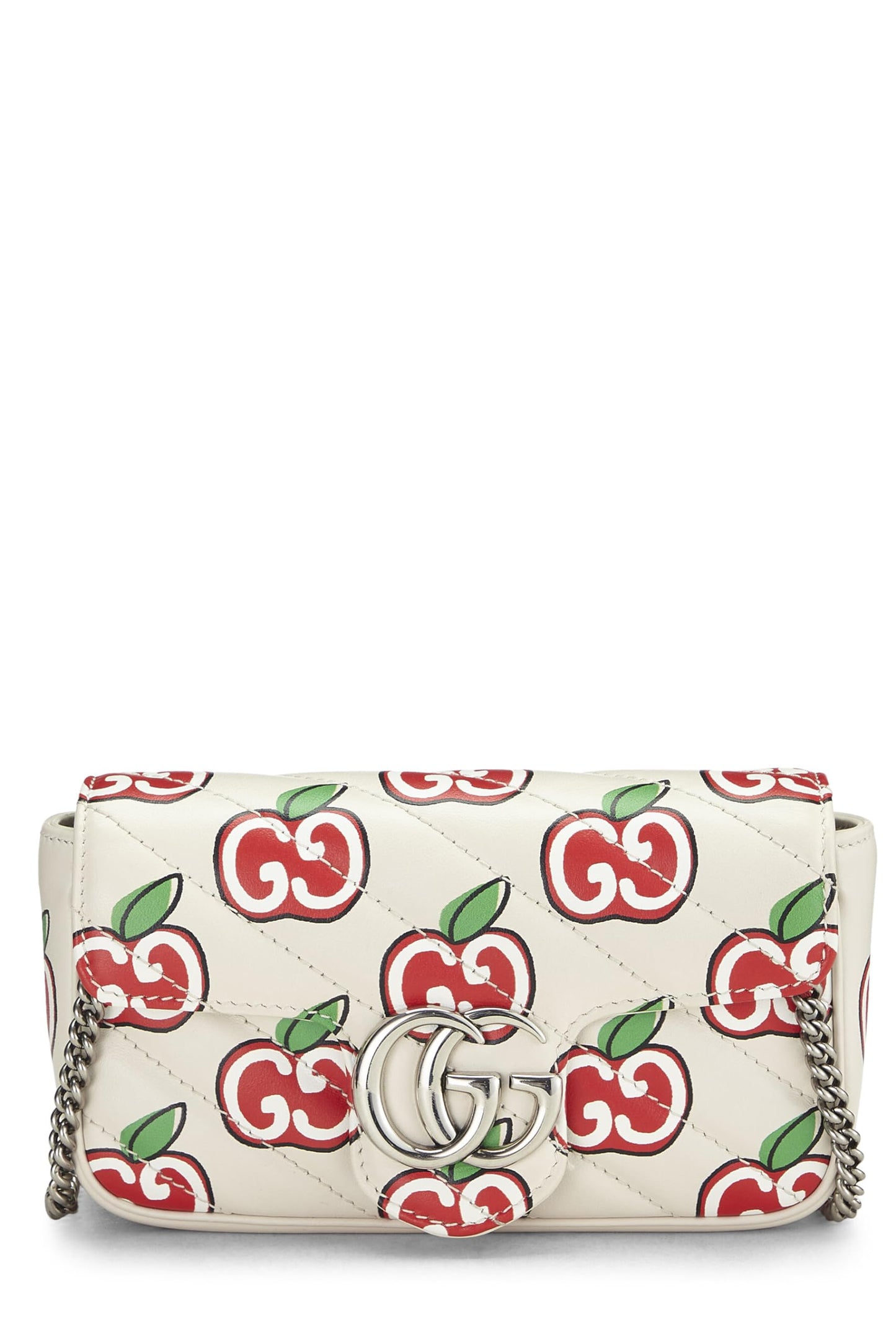 Gucci, Marmont Super Mini Saint Valentin en cuir blanc et multicolore d'occasion, blanc