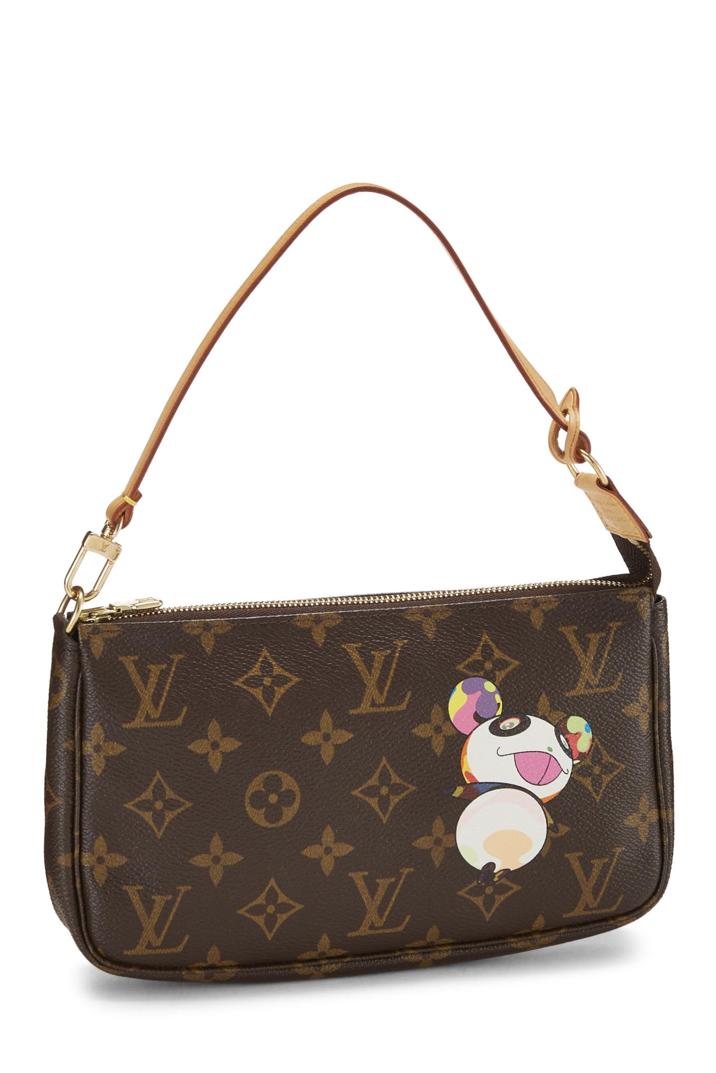 Louis Vuitton, accesorios pre-Loved Takashi Murakami x Louis Vuitton Monogram Canvas Panda Pochette, marrón