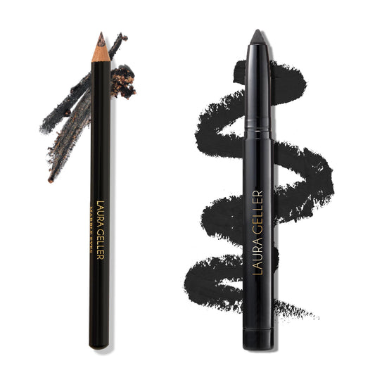 Crayon Eyeliner Multidimensionnel Marble Eyes de LAURA GELLER, Black Diamonds + Eyeliner Kohl Longue Tenue Kajal, Soft Black