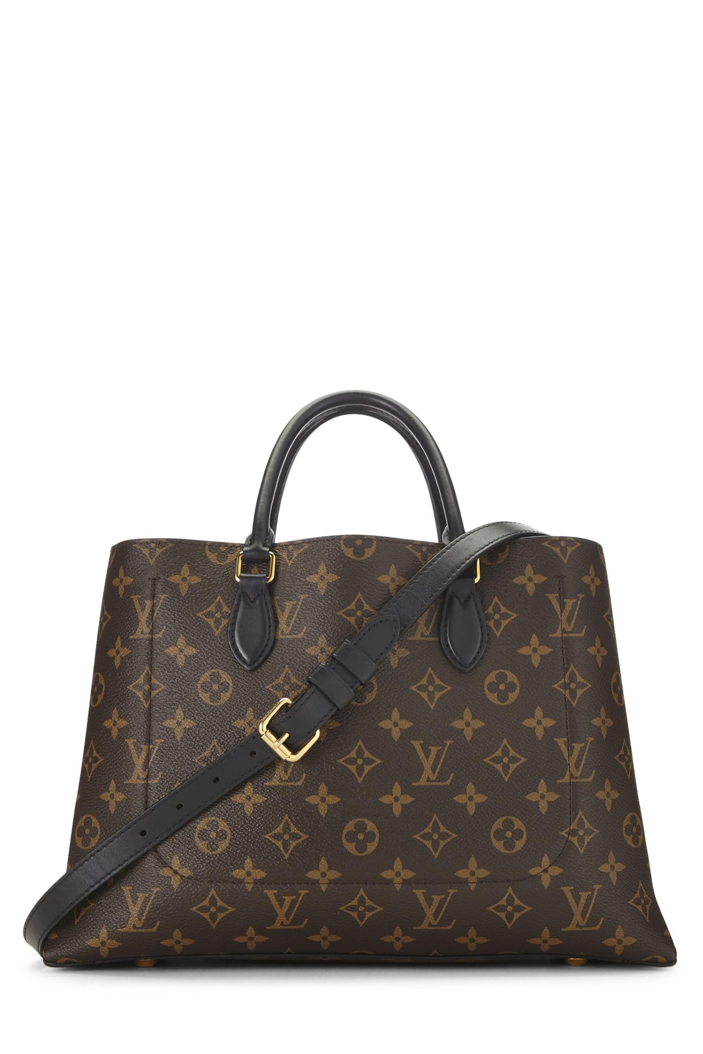 Louis Vuitton, sac fourre-tout en toile monogrammée noire à fleurs, d'occasion, noir