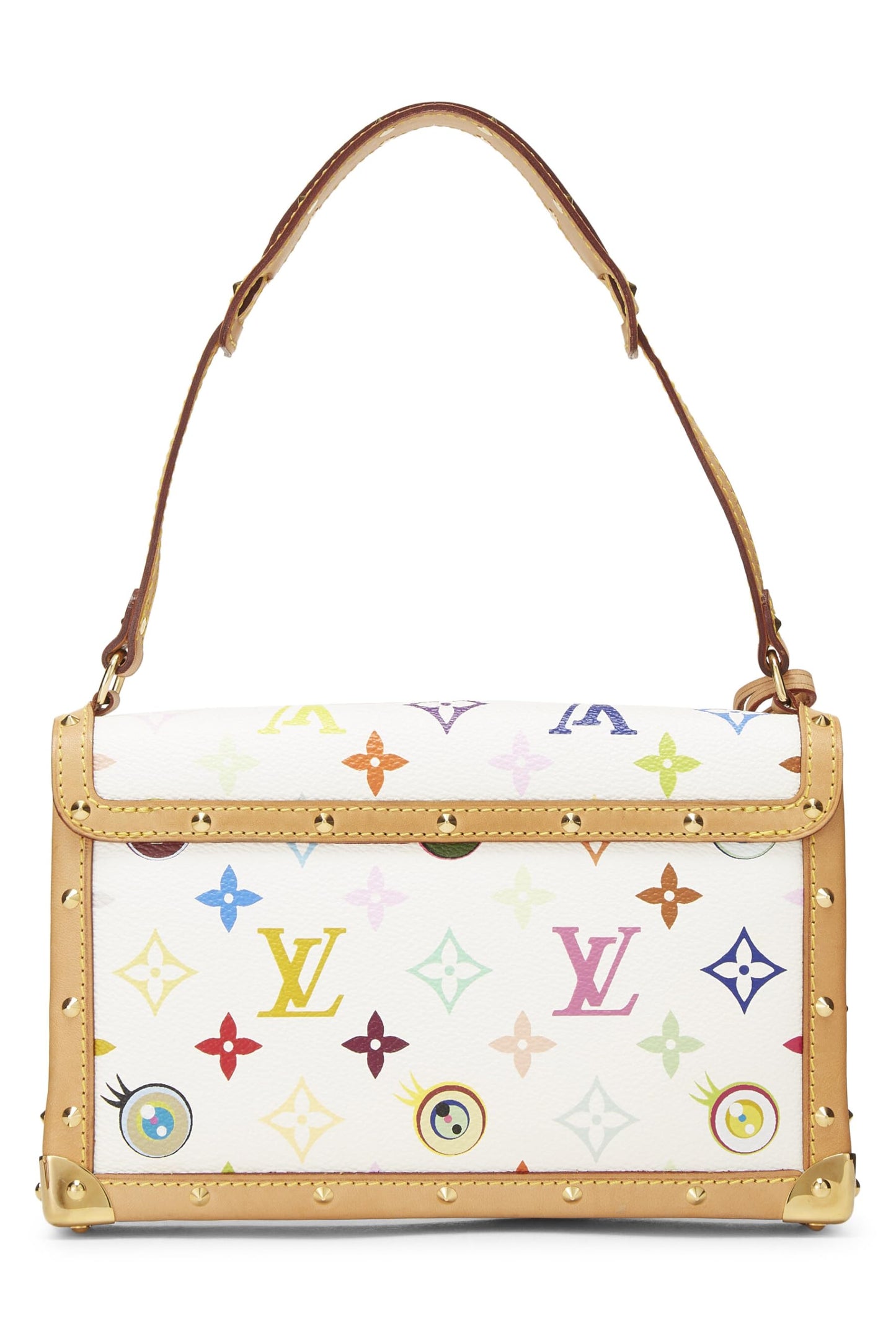 Louis Vuitton, Pre-Loved Takashi Murakami x Louis Vuitton White Monogram Multicolore Eye Miss You Bag, White