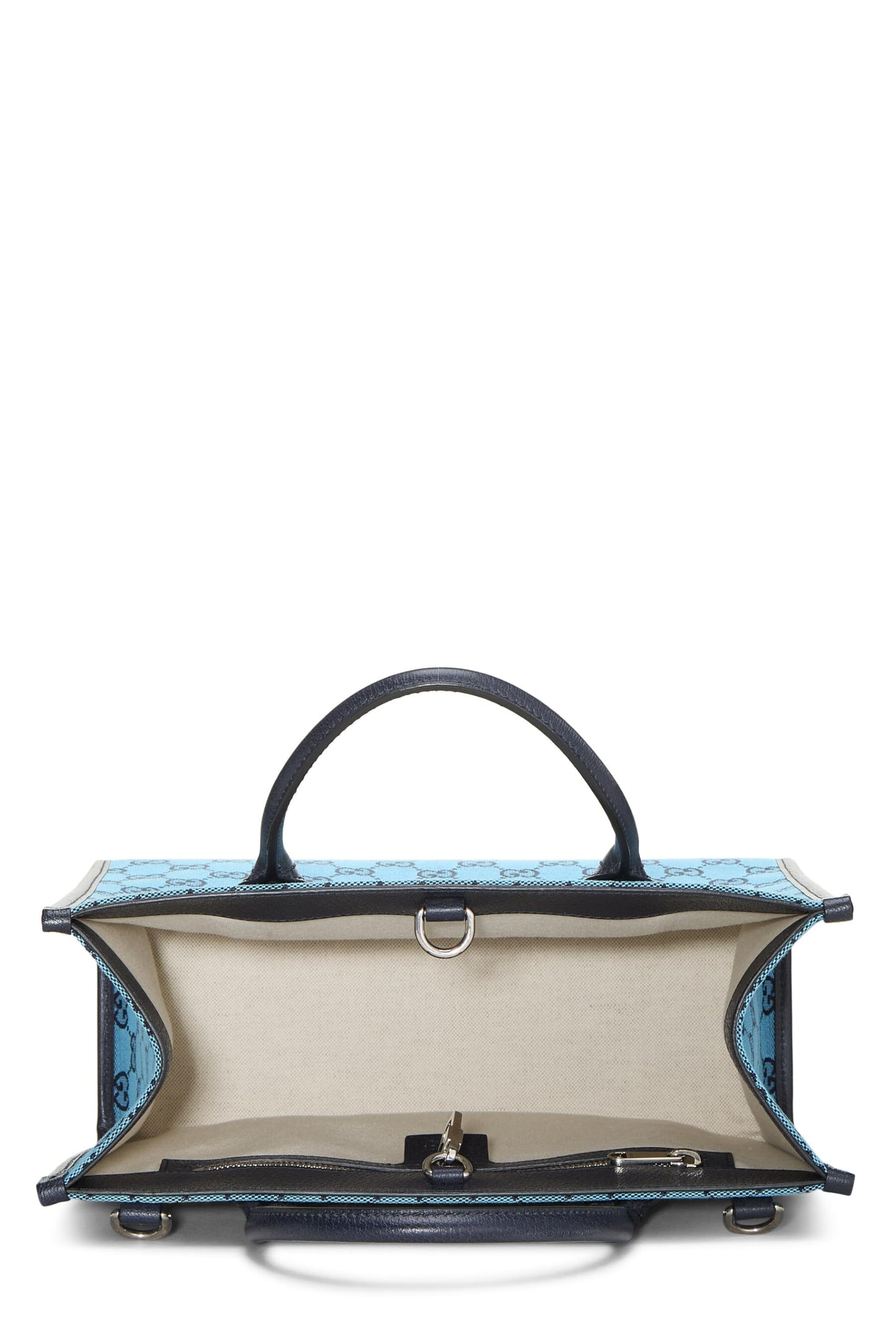 Gucci, sac fourre-tout en toile GG bleu d'occasion, petit modèle, bleu