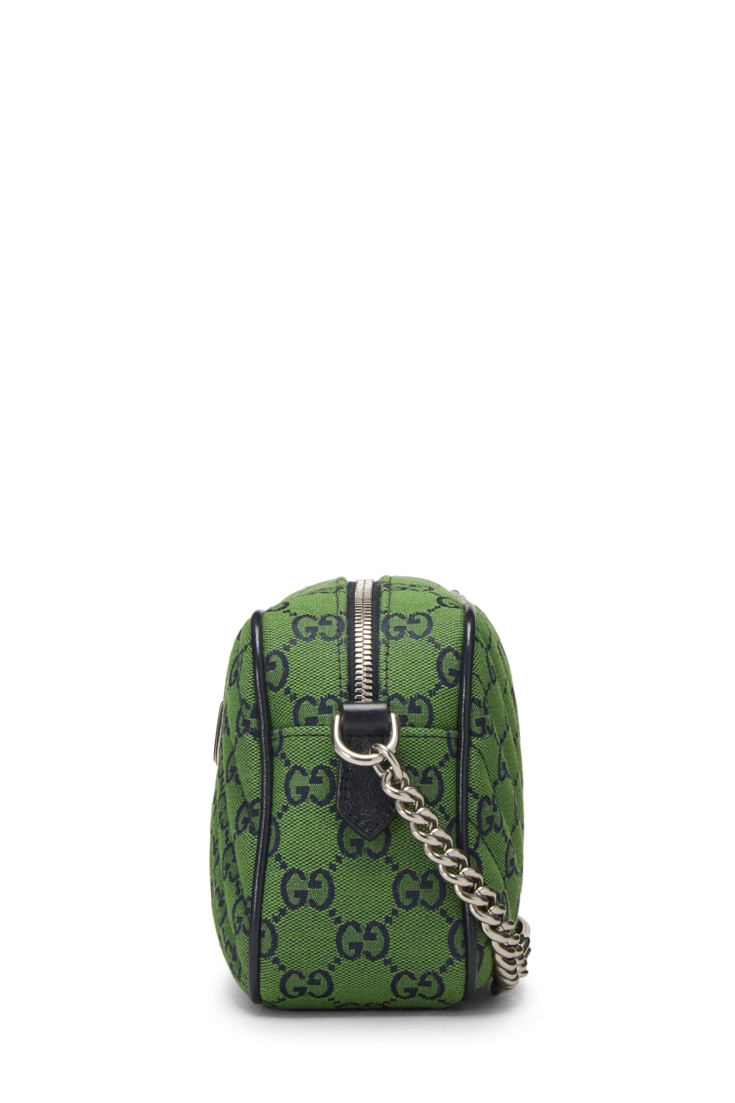 Gucci, Pre-Loved Green Original GG Canvas Matelassé Marmont Crossbody Small, Green