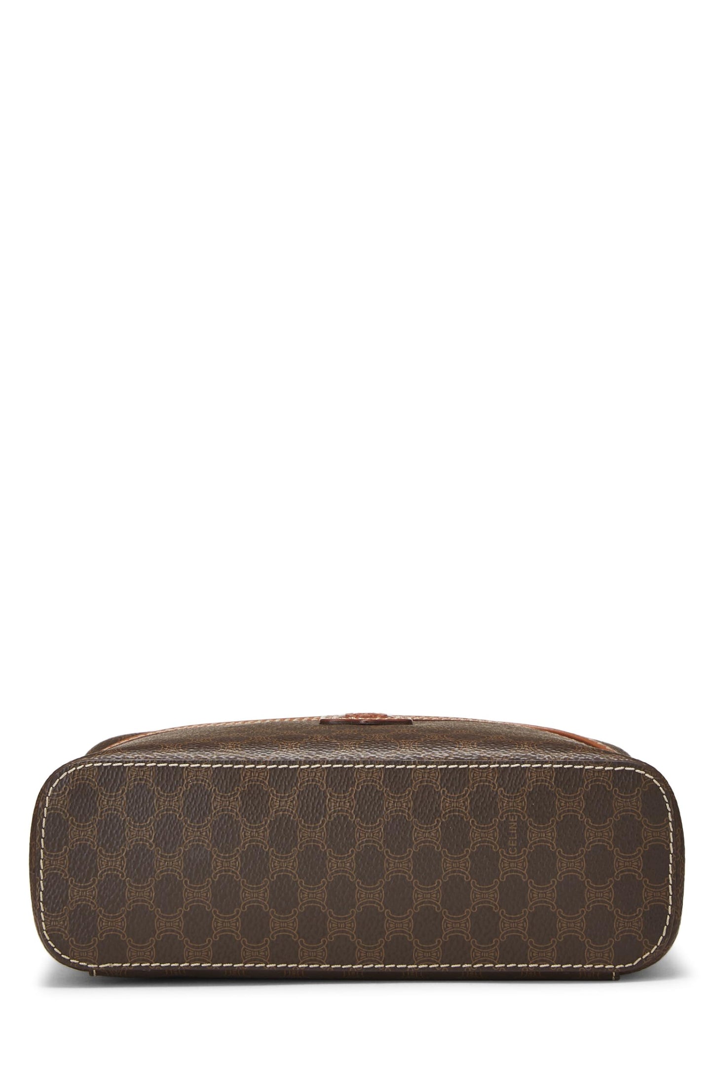 Céline, Pre-Loved Brown Coated Canvas Macadam Toiletry Bag, Brown