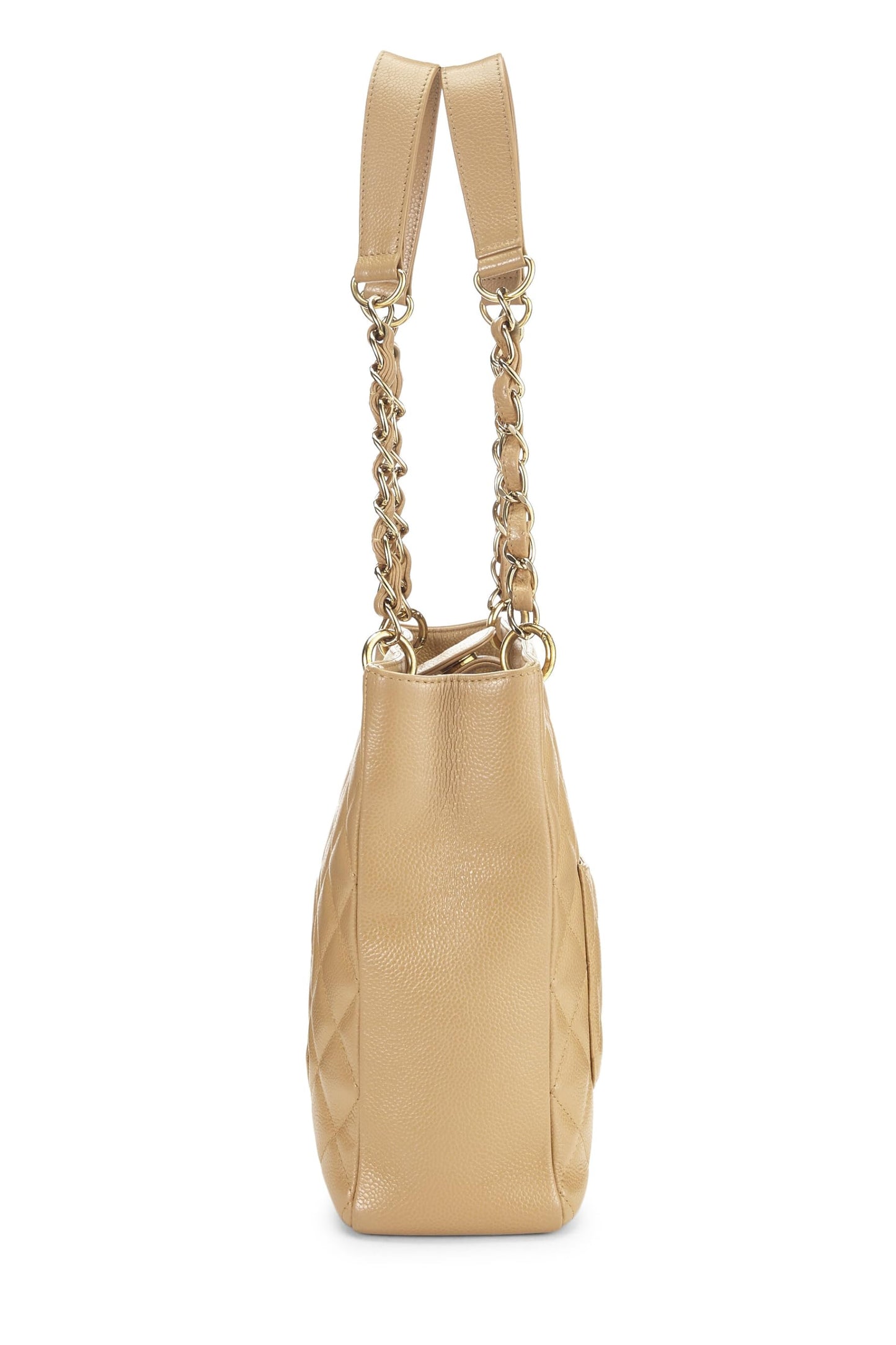 Chanel, sac cabas matelassé beige Caviar Petite d'occasion (PST), beige