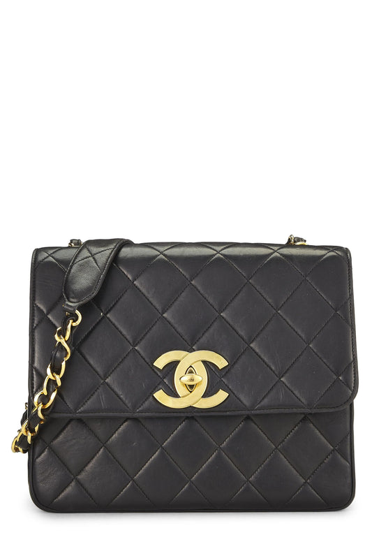 Chanel, Pre-Loved Black Lambskin Big 'CC' Square Flap, Black