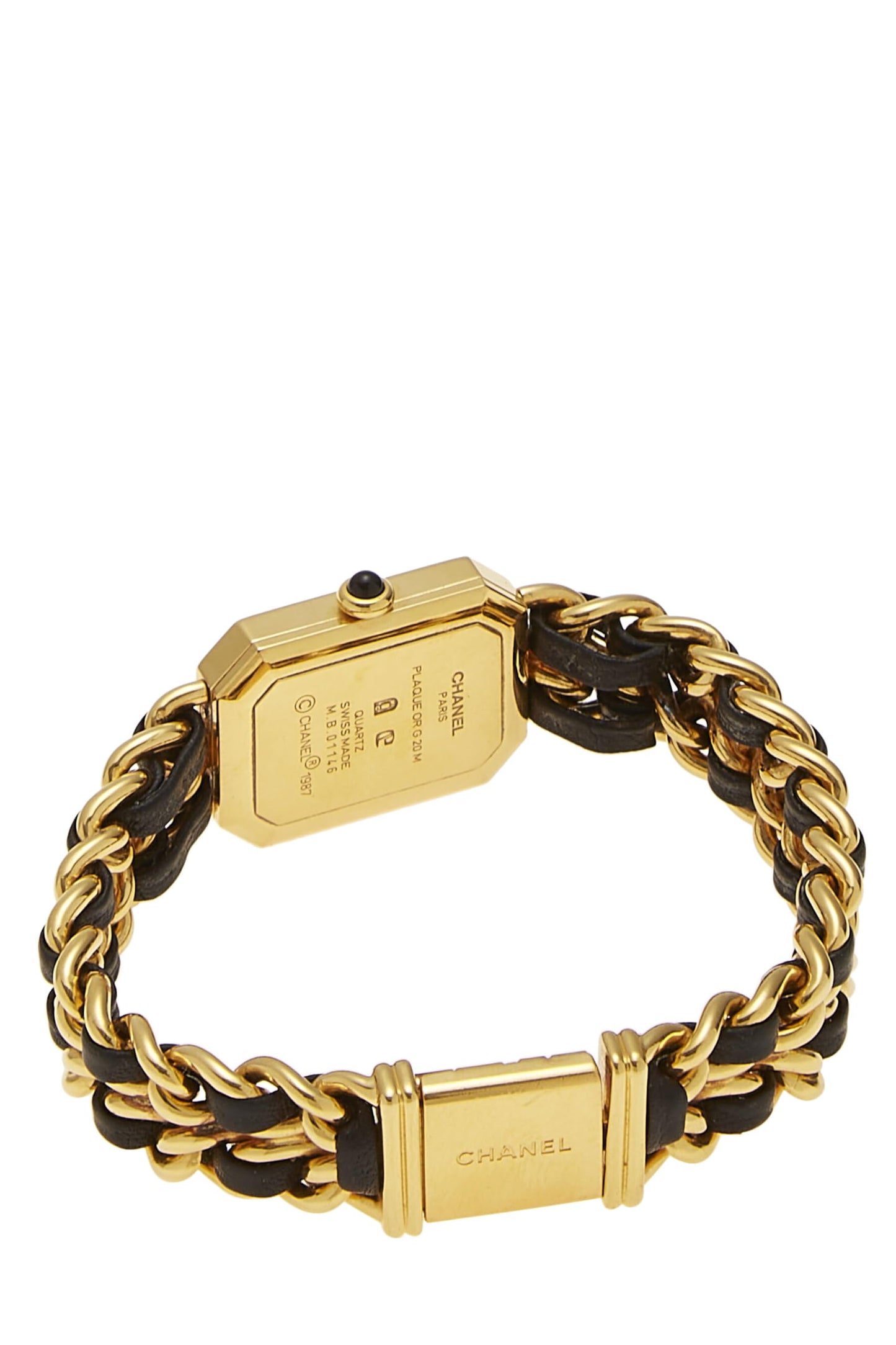 Chanel, Pre-Loved Black & Gold Premiere Watch Large, Black