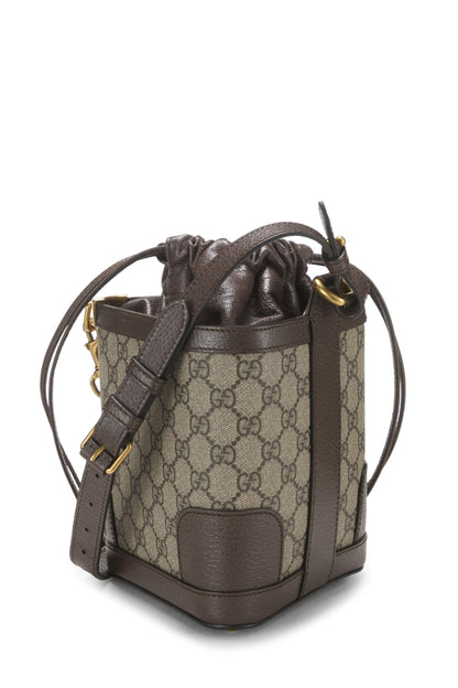 Gucci, sac seau Ophidia en toile GG Supreme d'origine d'occasion, petit, marron