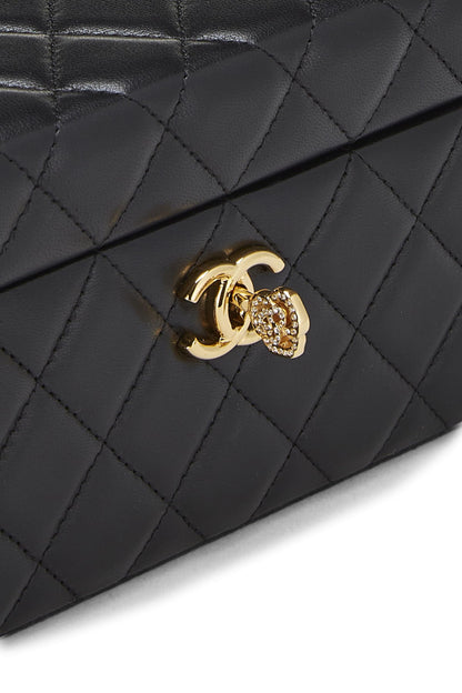 Chanel, Coffret à bijoux en cuir d'agneau noir d'occasion, grand modèle, noir