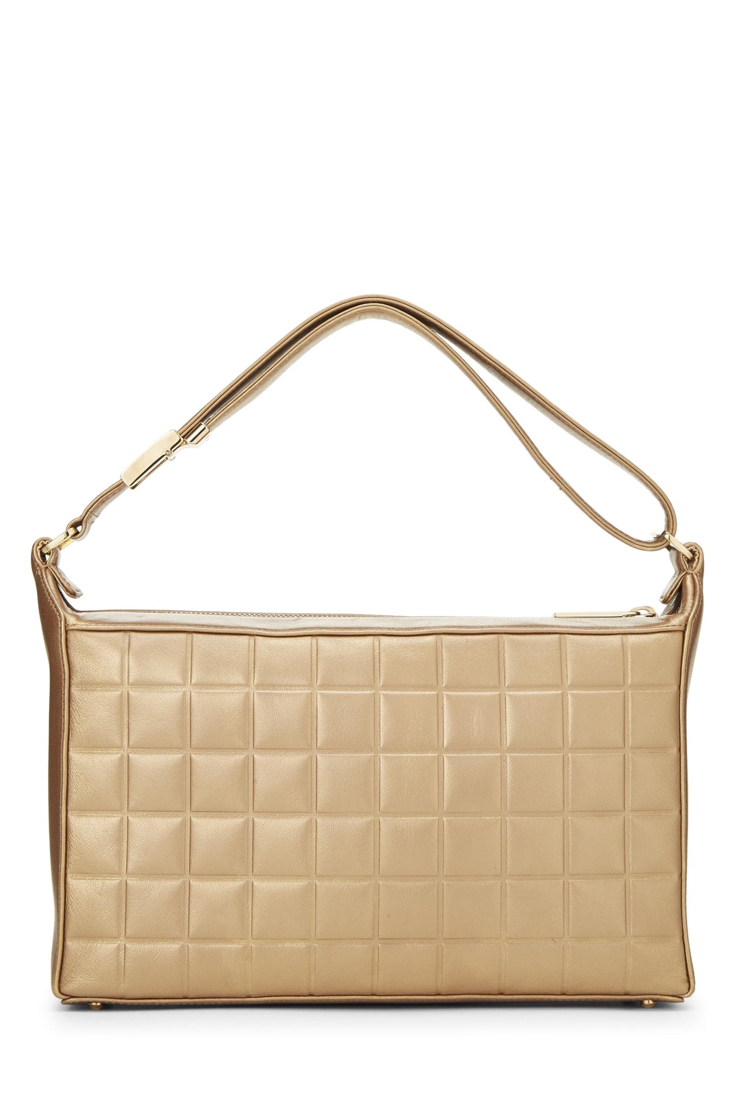 Chanel, Pre-Loved Gold Chocolate Bar Calfskin Shoulder Bag, Gold