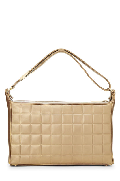 Chanel, Pre-Loved Gold Chocolate Bar Calfskin Shoulder Bag, Gold