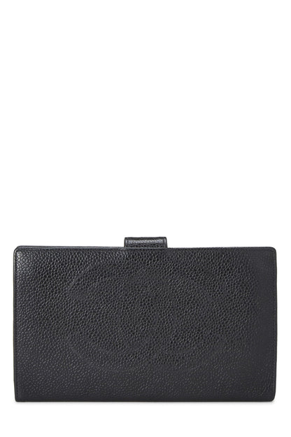 Chanel, Pre-Loved Black Caviar Timeless 'CC' Long Wallet, Black