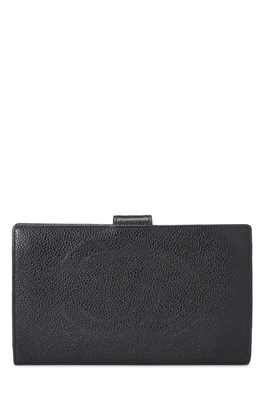 Chanel, Pre-Loved Black Caviar Timeless 'CC' Long Wallet, Black