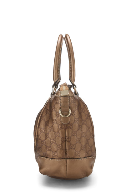 Gucci, sac à main Guccissima Sukey, grand modèle, bronze, marron