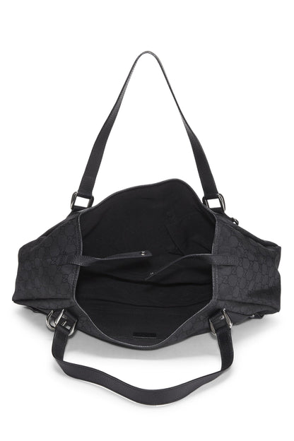 Gucci, sac fourre-tout Abbey en nylon noir GG d'origine d'occasion, noir