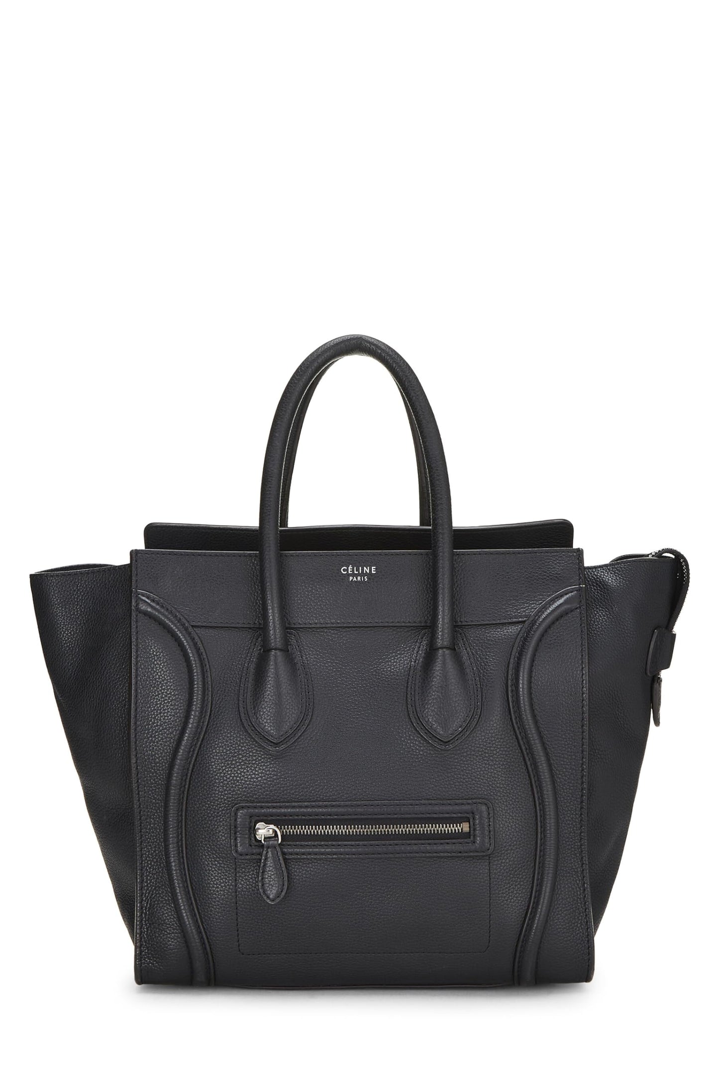 Céline, Pre-Loved Black Leather Luggage Mini, Black