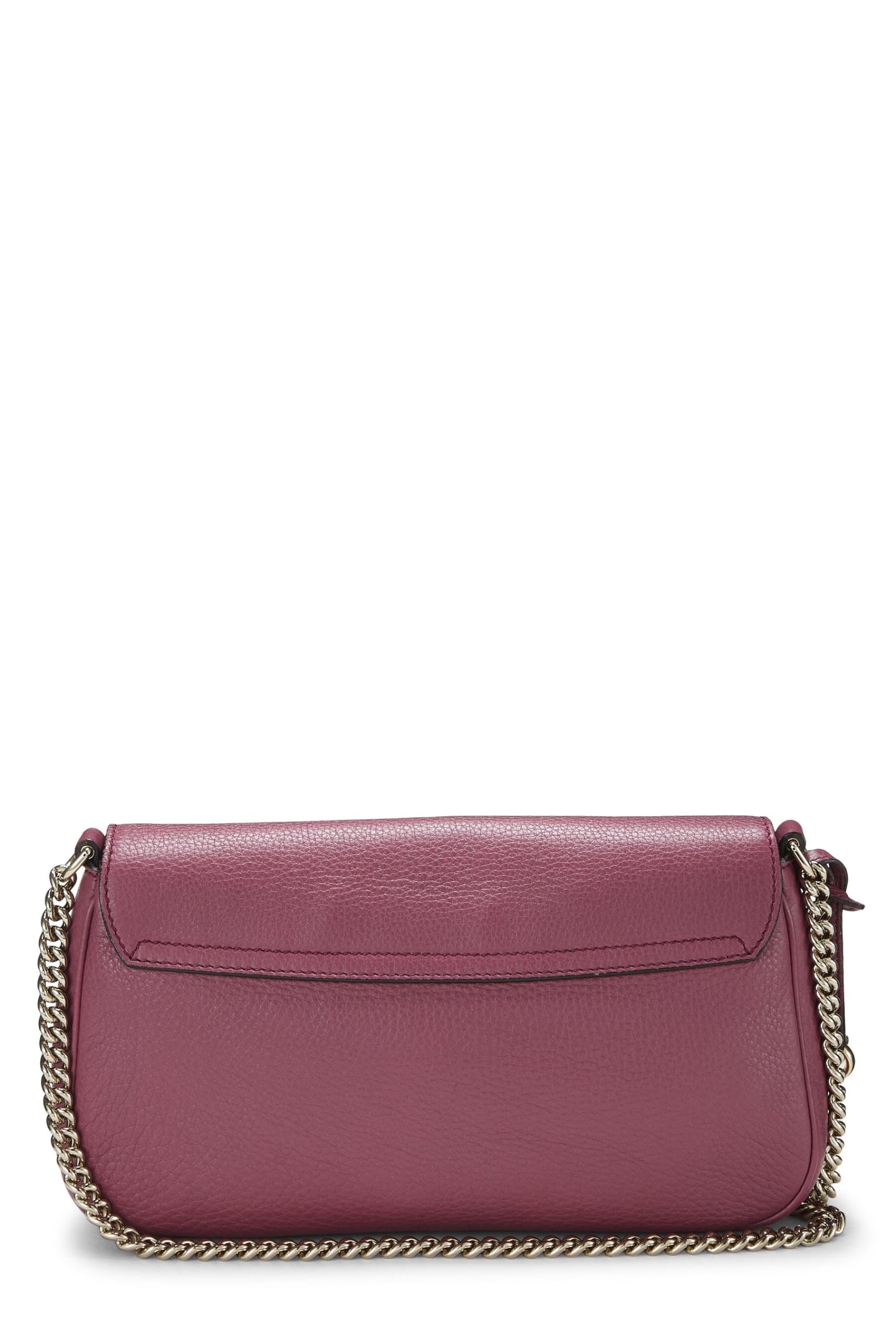 Gucci, sac à bandoulière à rabat avec chaîne Soho en cuir grainé violet d'occasion, violet