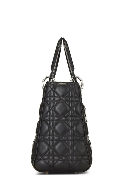 Dior, Pre-Loved Black Cannage Quilted Lambskin Lady Dior Medium, Black