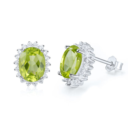 Pendientes de plata S925 con topacio natural y peridoto, joyería de lujo de primera calidad para mujer