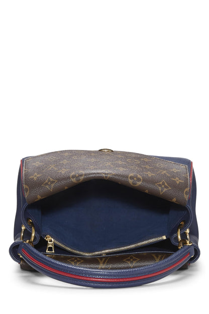 Louis Vuitton, Bolso con doble V de cuero con monograma azul marino Pre-Loved, Azul marino