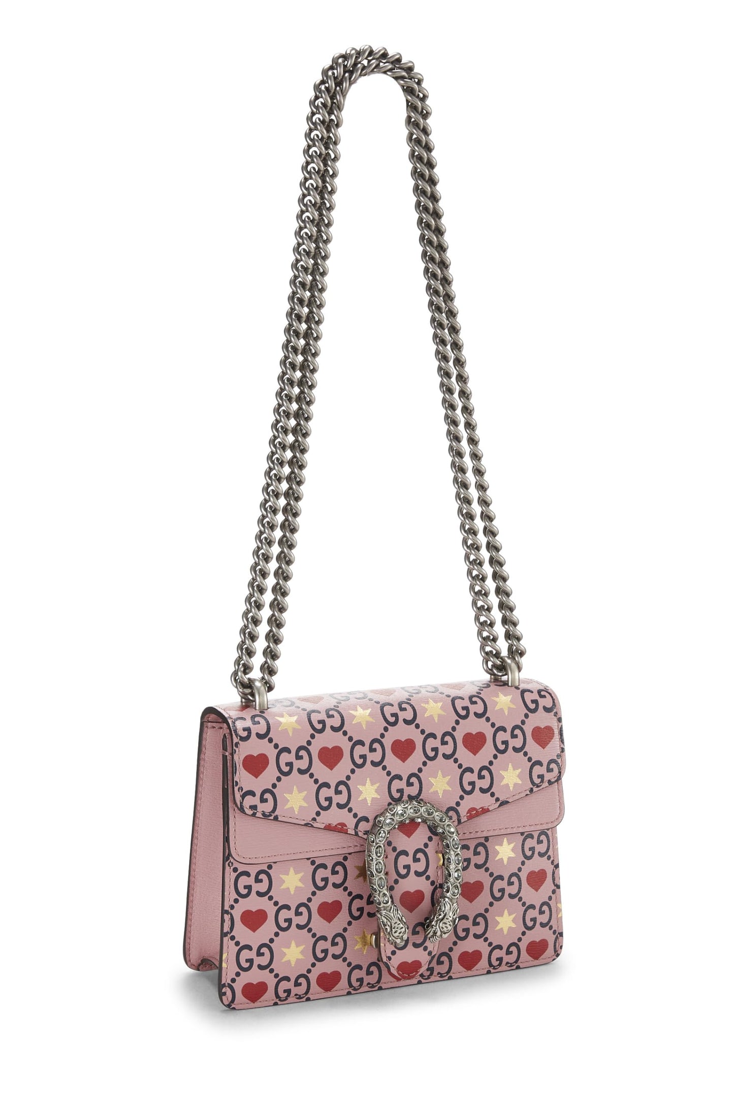 Gucci, sac à bandoulière Dionysus Valentine rose d'occasion de taille moyenne, rose