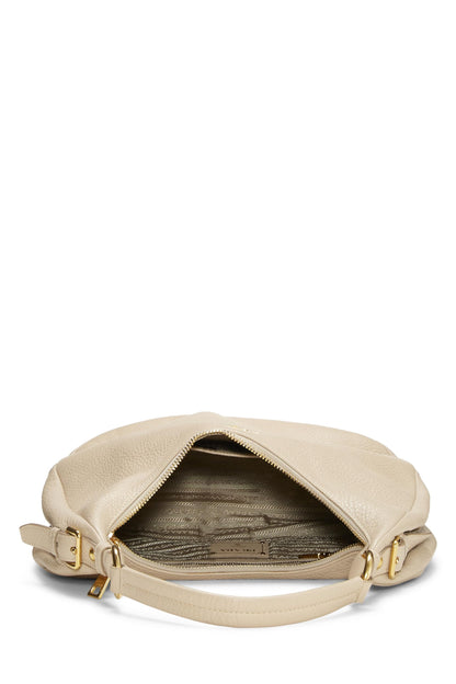 Prada, Pre-Loved Beige Vitello Daino Hobo Medium, Beige