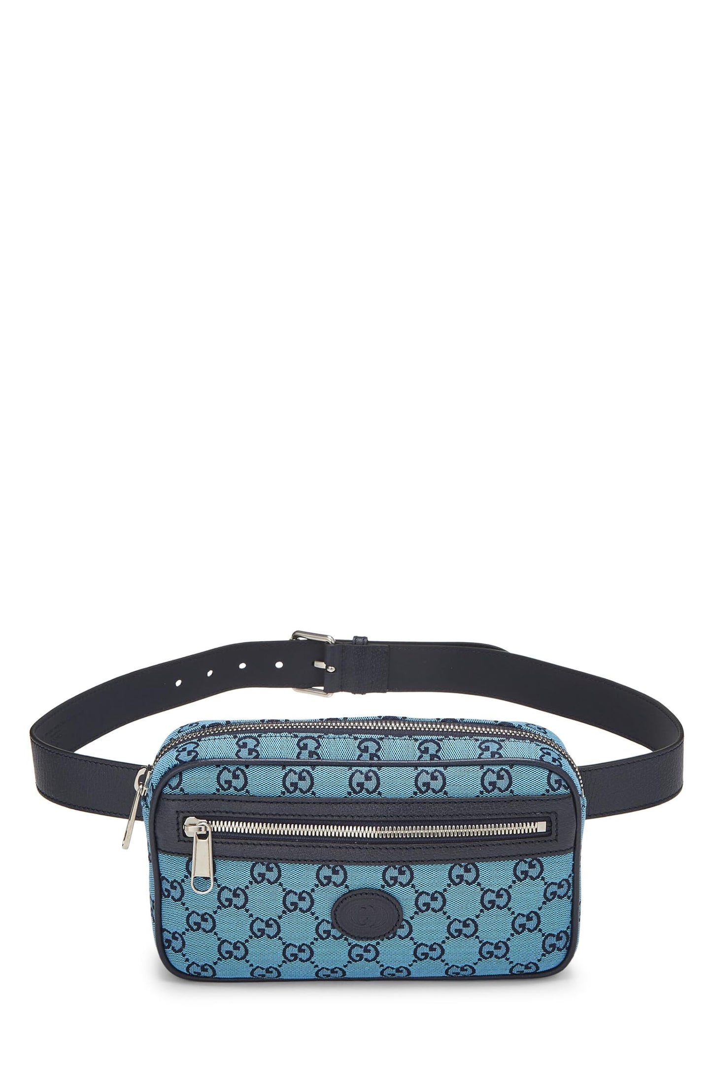 Gucci, sac ceinture Marmont en toile GG bleue d'occasion, bleu