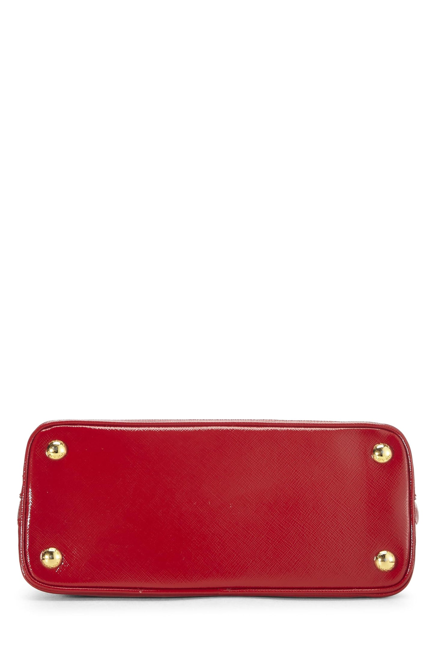 Prada, Pre-Loved Red Saffiano Vernice Promenade Pequeño, Rojo